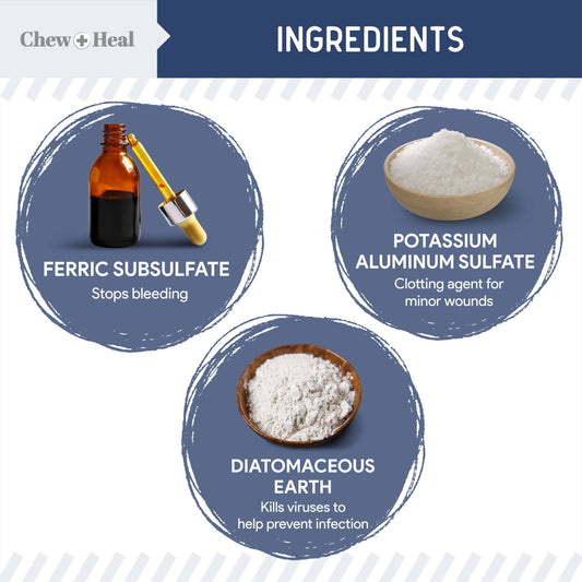 Chew + Heal Styptic Powder for Dogs, Cats and Birds