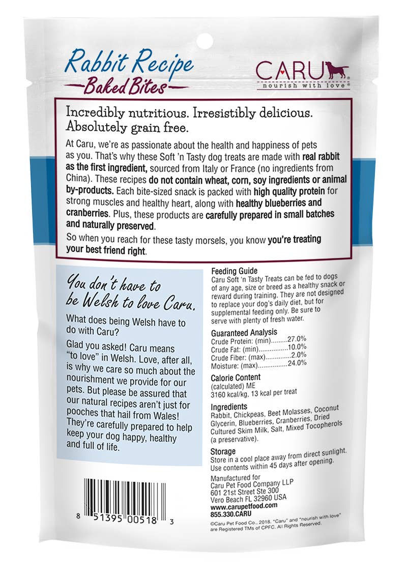 Caru Soft 'n Tasty Rabbit Recipe Bites for Dogs