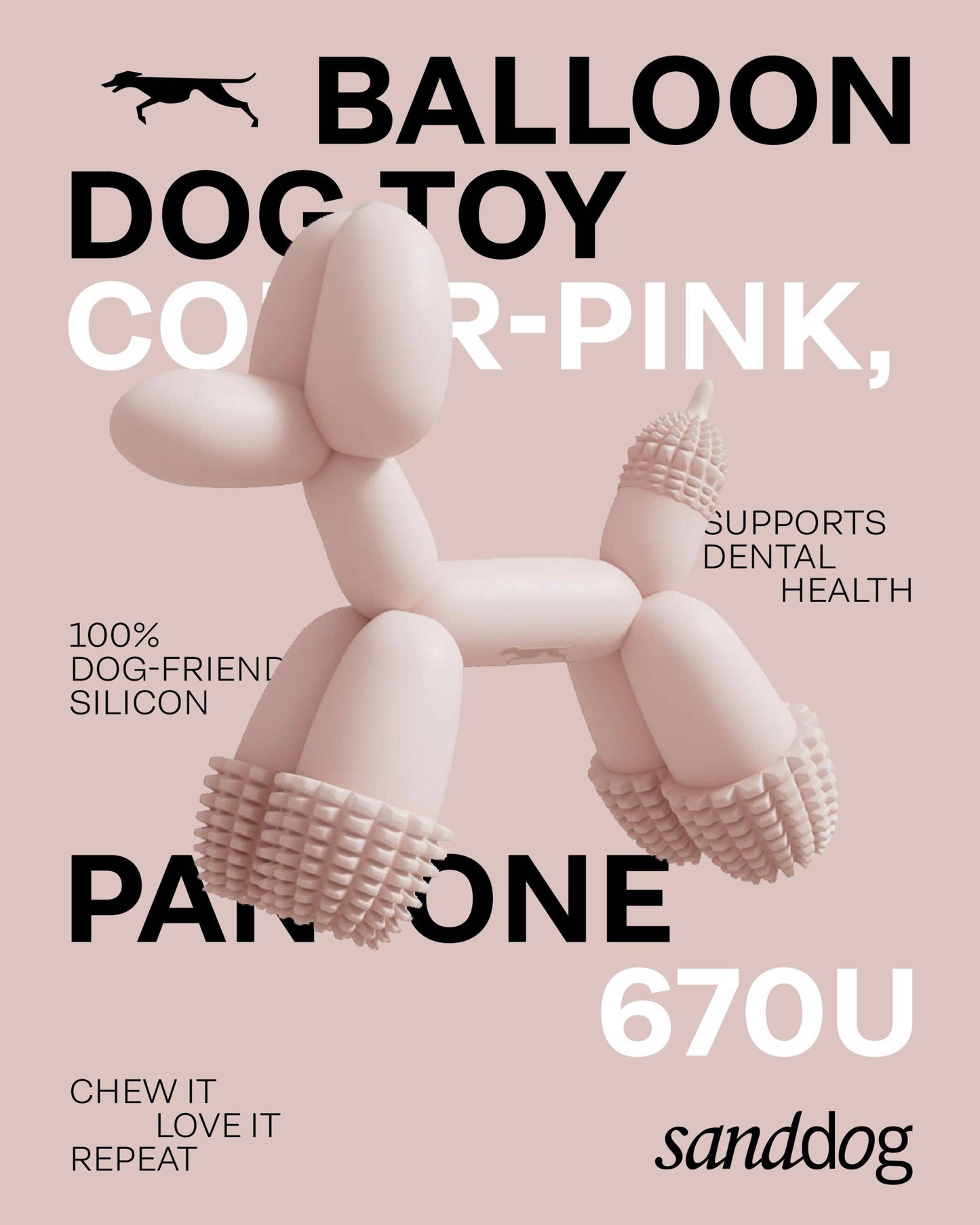 ART BALLOON DOG TOY - PINK