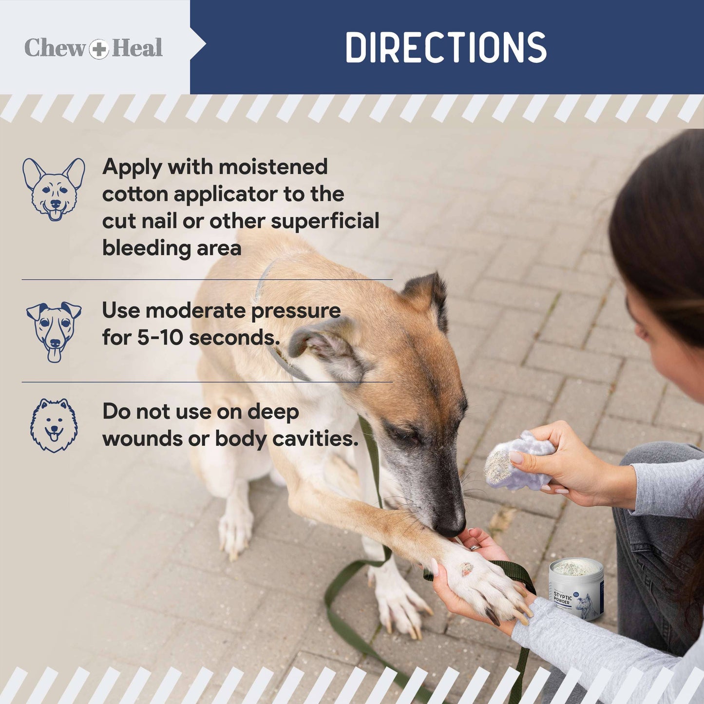 Chew + Heal Styptic Powder for Dogs, Cats and Birds